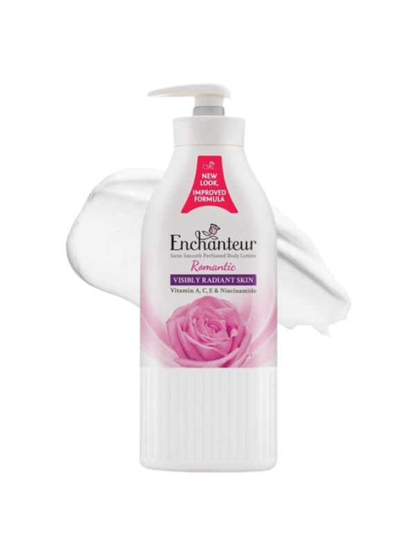 Enchanteur Romantic Satin Smooth Perfumed Body Lotion – Visibly Radiant Skin (500 ml) - Image 2