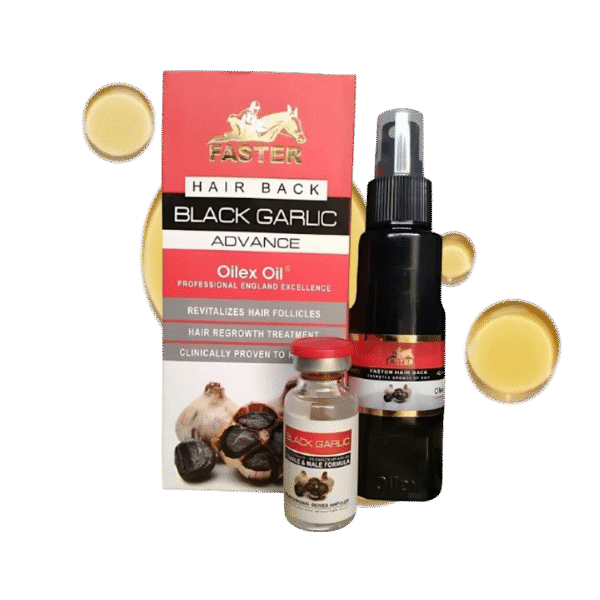 Faster Hair Back Black Garlic Advance Oilex Oil – Professional Hair Regrowth Treatment